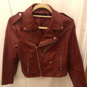 Zara Red Leather Jacket